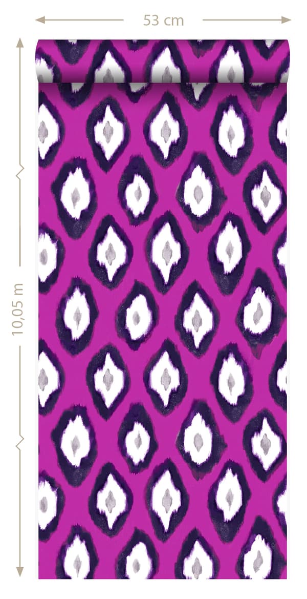 Origin Wallcoverings tapet Ikat lyserødt 53 cm x 10,05 m