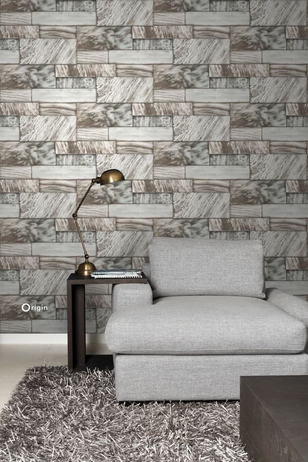 Origin Wallcoverings tapet marmorstenar ljusbrunt 53 cm x 10,05 m