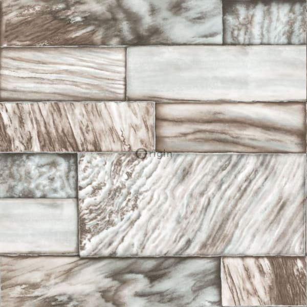 Origin Wallcoverings tapet marmorstenar ljusbrunt 53 cm x 10,05 m