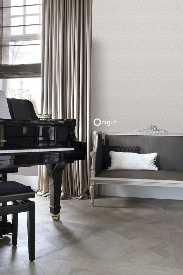 Origin Wallcoverings tapet ornament mullvadsgrått 53 cm x 10,05 m