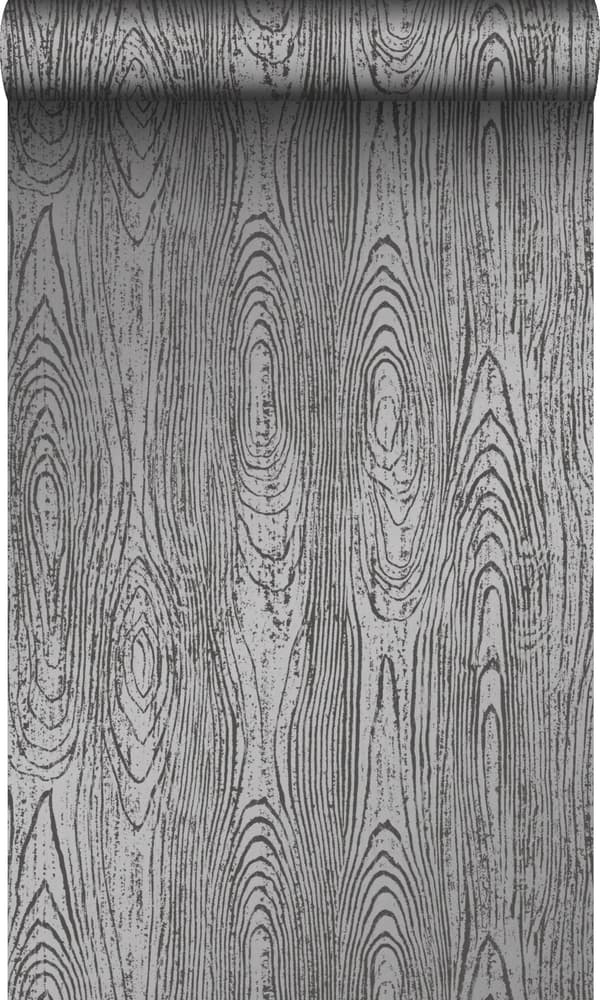 Origin Wallcoverings tapet træplanker med årer sort 53 cm x 10,05 m