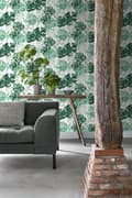 Miniatyrbild 6 av 7: ESTAhome tapet målade tropiska djungelblad smaragdgrönt - 138886 - 53 cm x 10,05 m