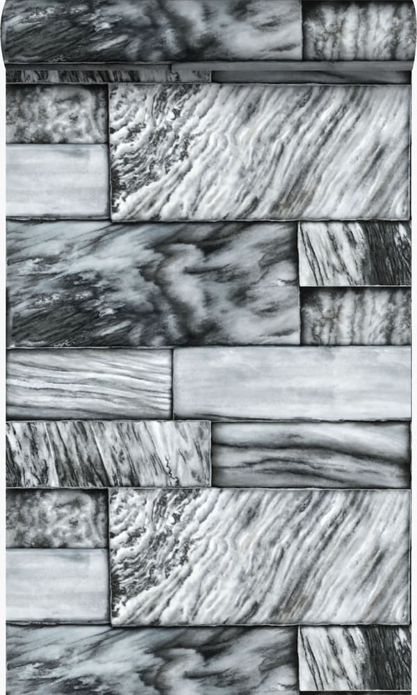 Origin Wallcoverings tapet marmorsten sort og hvidt 53 cm x 10,05 m