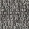 Miniatyrbild 7 av 8: Origin Wallcoverings tapet gamla metalltryckta bokstäver mörkgrått 53 cm x 10,05 m