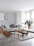 Miniatyrbild 2 av 8: ESTAhome tapet matta med Marrakech Ibiza aztekmönster svart och matt vitt 53 cm x 10,05 m