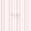 Miniatyrbillede 8 af 8: ESTAhome tapet vertikale striber lyserosa, beige og hvidt 53 cm x 10,05 m