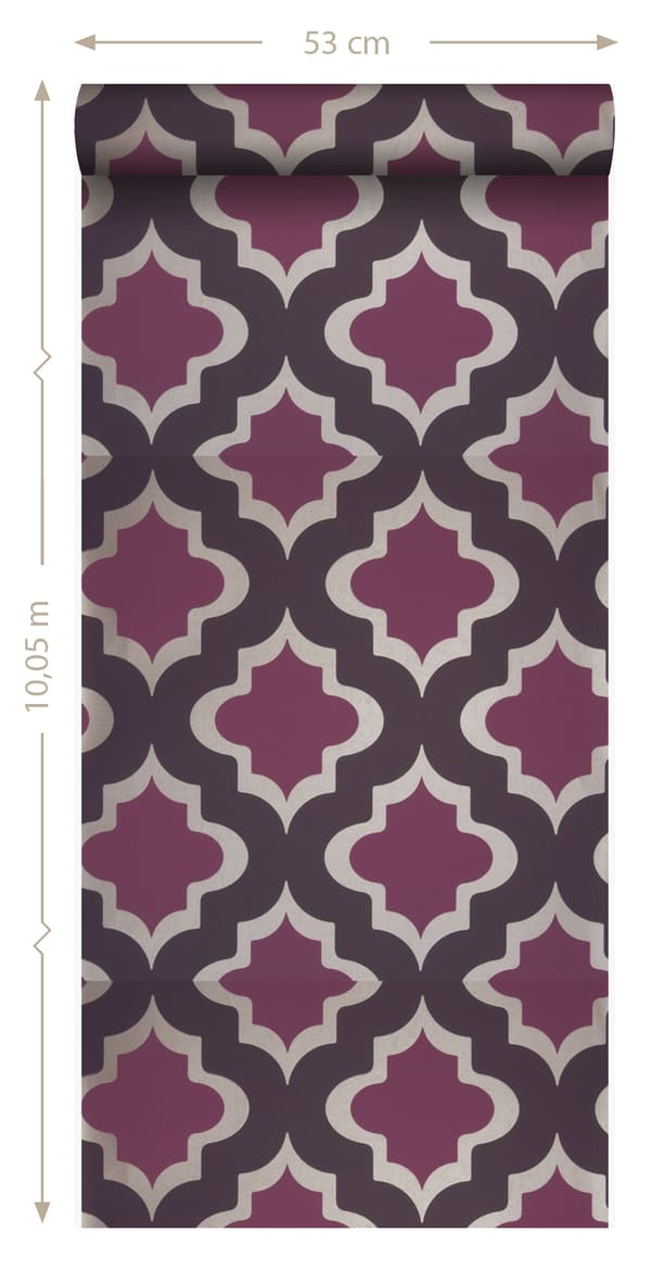 Origin Wallcoverings tapet kasbah aubergine 52 cm x 10,05 m