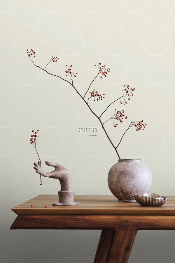 ESTAhome tapet sexkant beige 0,53 x 10,05 m