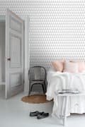 Miniatyrbillede 3 af 8: ESTAhome tapet grafiske geometriske trekanter varmt lysegråt og mathvidt 53 cm x 10,05 m