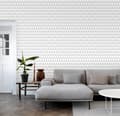 Miniatyrbillede 4 af 8: ESTAhome tapet grafiske geometriske trekanter varmt lysegråt og mathvidt 53 cm x 10,05 m