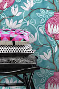 Miniatyrbild 4 av 7: Origin Wallcoverings tapet magnolia turkost och rosa 53 cm x 10,05 m