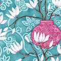 Miniatyrbild 6 av 7: Origin Wallcoverings tapet magnolia turkost och rosa 53 cm x 10,05 m