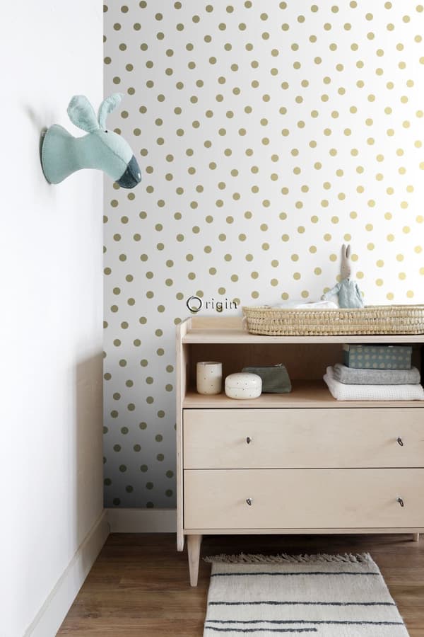 Origin Wallcoverings tapet prickar vitt och guld 0,53 x 10,05 m