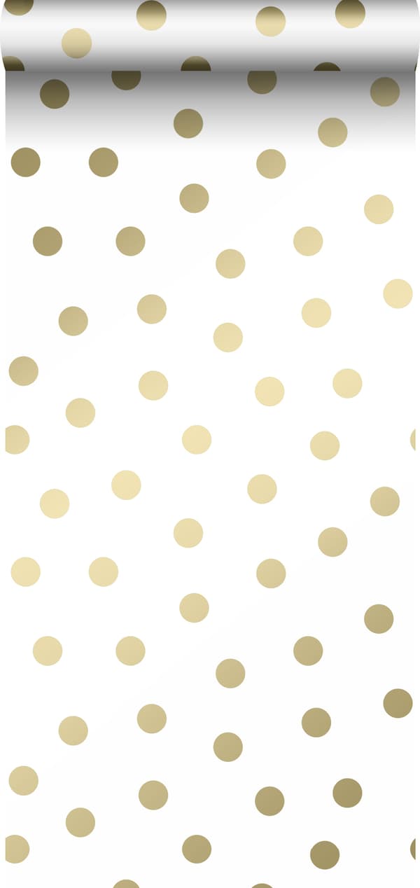 Origin Wallcoverings tapet prickar vitt och guld 0,53 x 10,05 m
