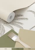 Miniatyrbild 5 av 8: ESTAhome tapet palmer ljusbeige - 139163 - 0,53 x 10,05 m