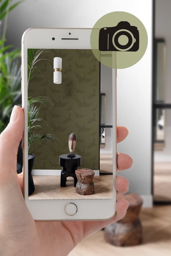 Origin Wallcoverings tapet kranfåglar ockra 0,53 x 10,05 m