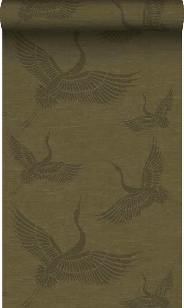 Origin Wallcoverings tapet kranfåglar ockra 0,53 x 10,05 m