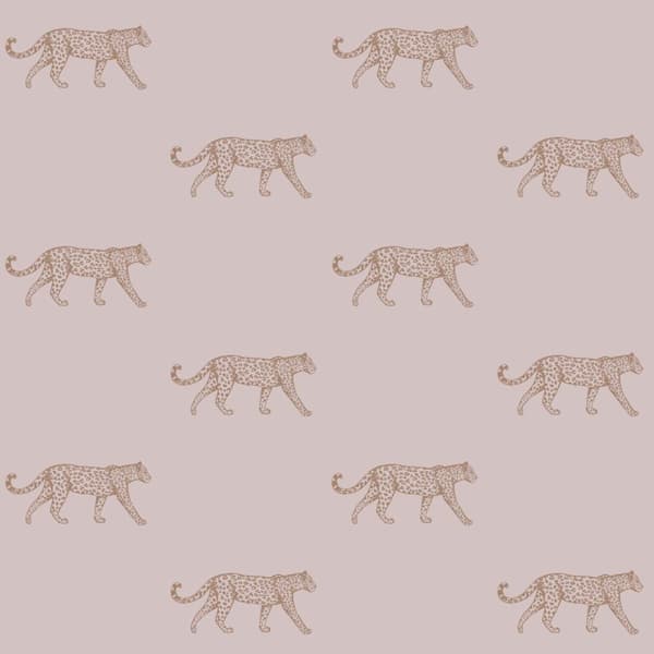 Origin Wallcoverings tapet pantere antikrosa og guld 0,53 x 10,05 m
