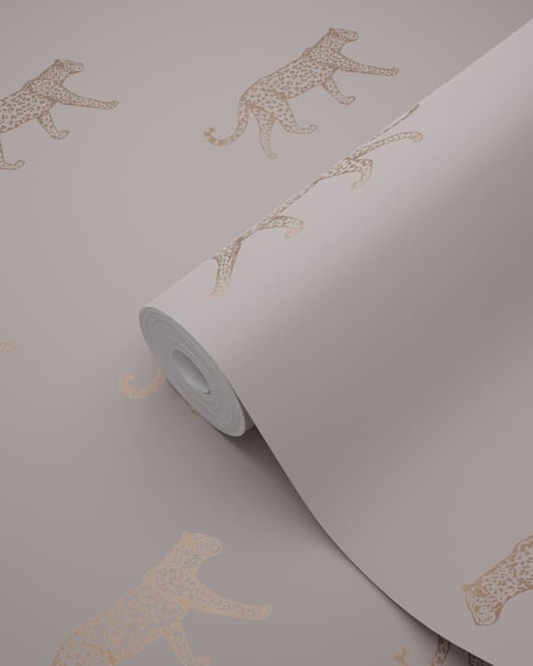 Origin Wallcoverings tapet pantere antikrosa og guld 0,53 x 10,05 m