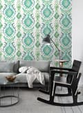 Miniatyrbild 4 av 8: ESTAhome tapet barockmönster grönt 53 cm x 10,05 m