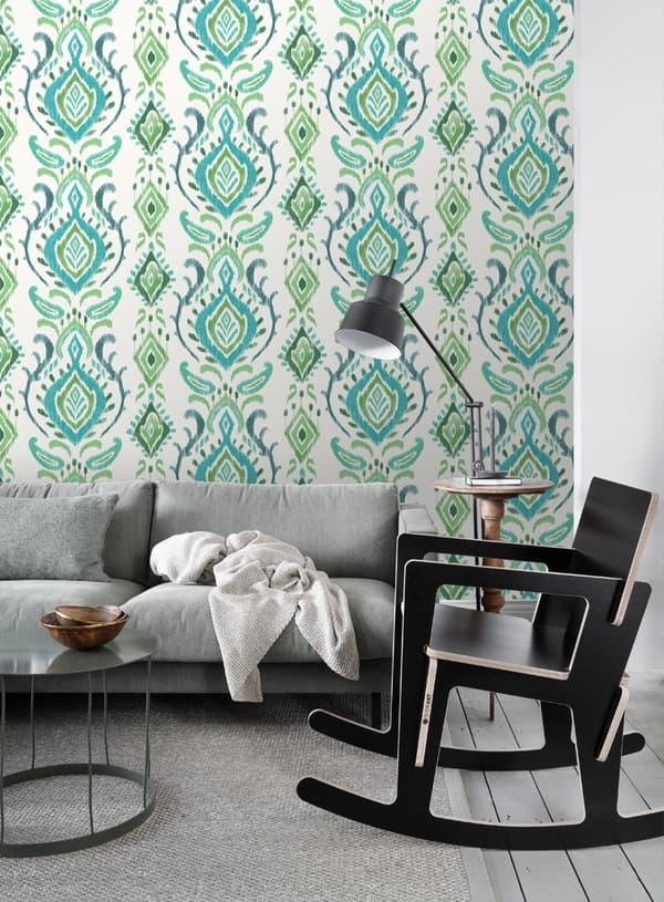 ESTAhome tapet barockmönster grönt 53 cm x 10,05 m