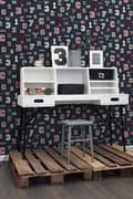 Miniatyrbild 3 av 8: ESTAhome tapet siffror & bokstäver mörkblått 53 cm x 10,05 m