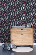 Miniatyrbild 2 av 8: ESTAhome tapet siffror & bokstäver mörkblått 53 cm x 10,05 m