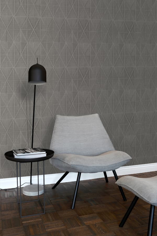 ESTAhome tapet origamimotiv mörkgrått 0,53 x 10,05 m
