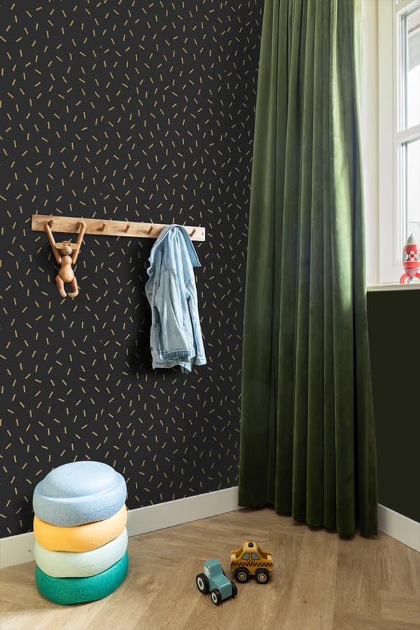 ESTAhome tapet grafiskt motiv svart och guld 0,53 x 10,05 m