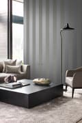 Miniatyrbillede 4 af 8: Origin Wallcoverings tapet striber gråt og skinnende sølv 53 cm x 10,05 m
