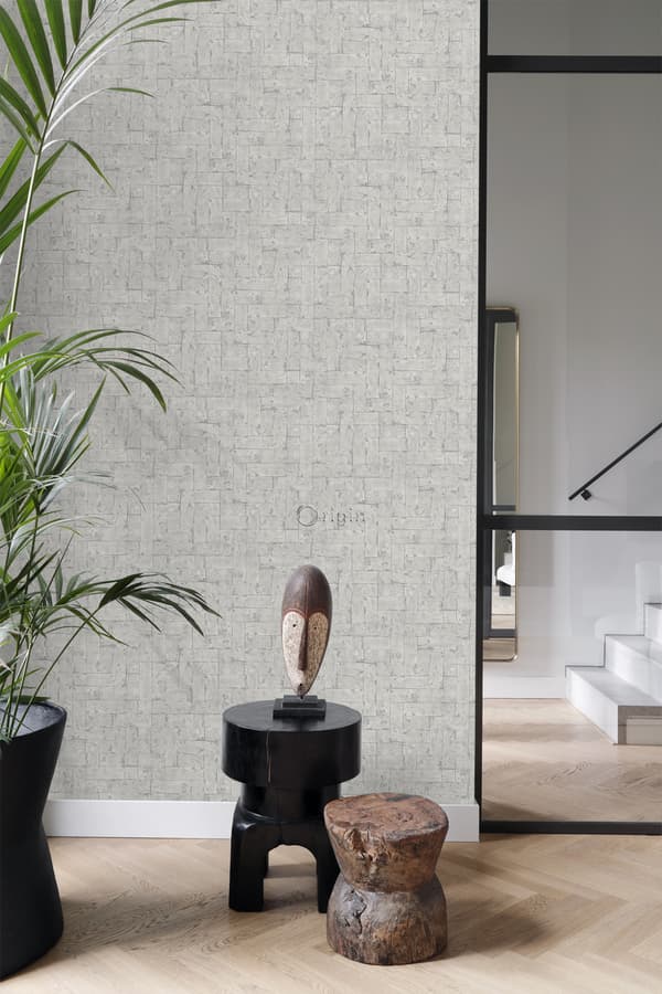 Origin Wallcoverings tapet tegelvägg ljusgrått 53 cm x 10,05 m
