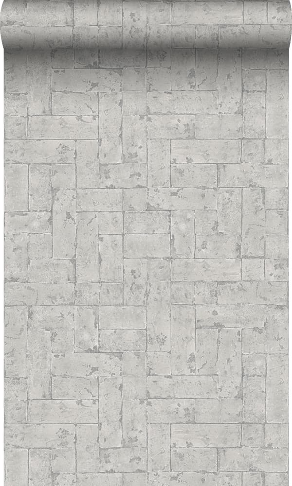Origin Wallcoverings tapet tegelvägg ljusgrått 53 cm x 10,05 m