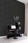 Miniatyrbild 7 av 8: Origin Wallcoverings tapet grafiska linjer svart och guld 0,53 x 10,05 m
