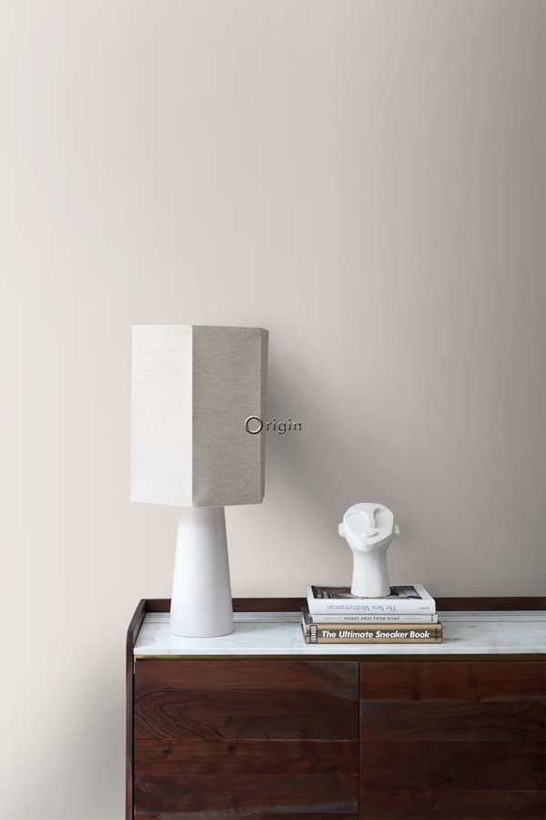 Origin Wallcoverings tapet enfärgad glänsande varmt grått 53 cm x 10,05 m