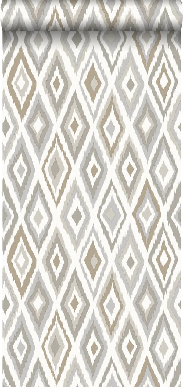 ESTAhome tapet Ikat gråt - 148630 - 53 cm x 10,05 m