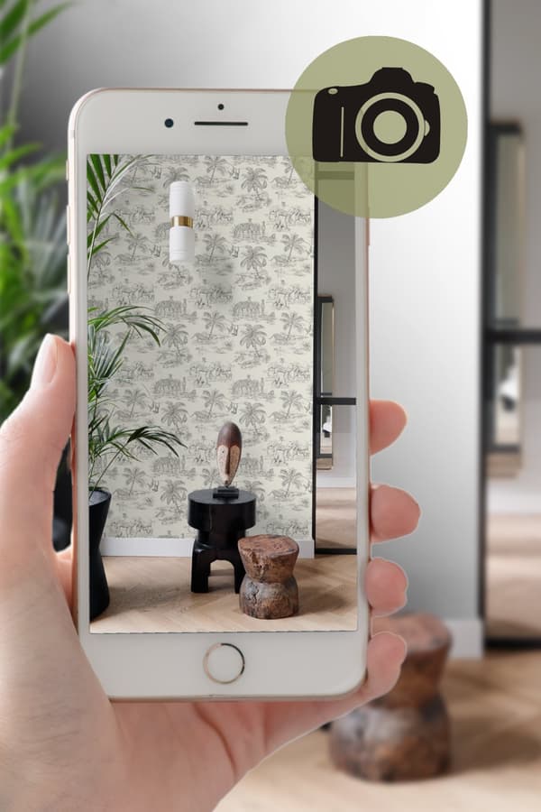 Origin Wallcoverings tapet djungel benvitt och grått - 347442 - 53 cm x 10,05 m