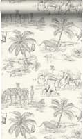 Miniatyrbild 1 av 8: Origin Wallcoverings tapet djungel benvitt och grått - 347442 - 53 cm x 10,05 m