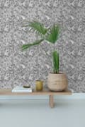 Miniatyrbillede 3 af 8: ESTAhome tapet blomstertegning sort og hvidt 53 cm x 10,05 m