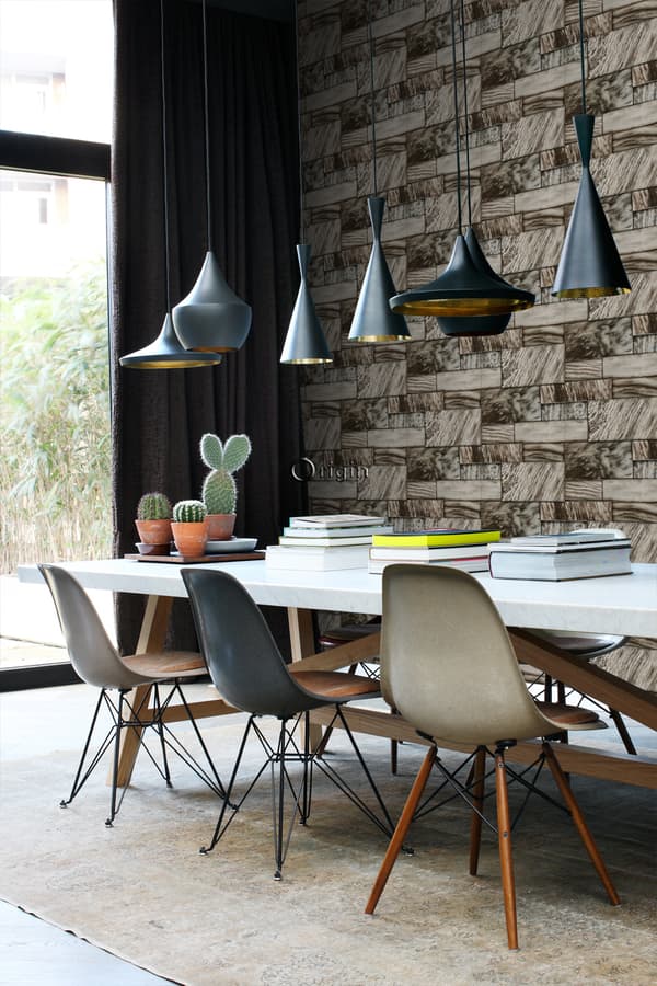 Origin Wallcoverings tapet væg af marmorfliser i forskellige størrelser brunt 53 cm x 10,05 m