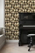 Miniatyrbild 3 av 5: Origin Wallcoverings tapet XXL grässtrån i grafiskt motiv svart, brunt och beige 50 x 900 cm