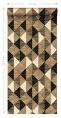 Miniatyrbild 5 av 5: Origin Wallcoverings tapet XXL grässtrån i grafiskt motiv svart, brunt och beige 50 x 900 cm