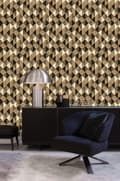 Miniatyrbild 2 av 5: Origin Wallcoverings tapet XXL grässtrån i grafiskt motiv svart, brunt och beige 50 x 900 cm