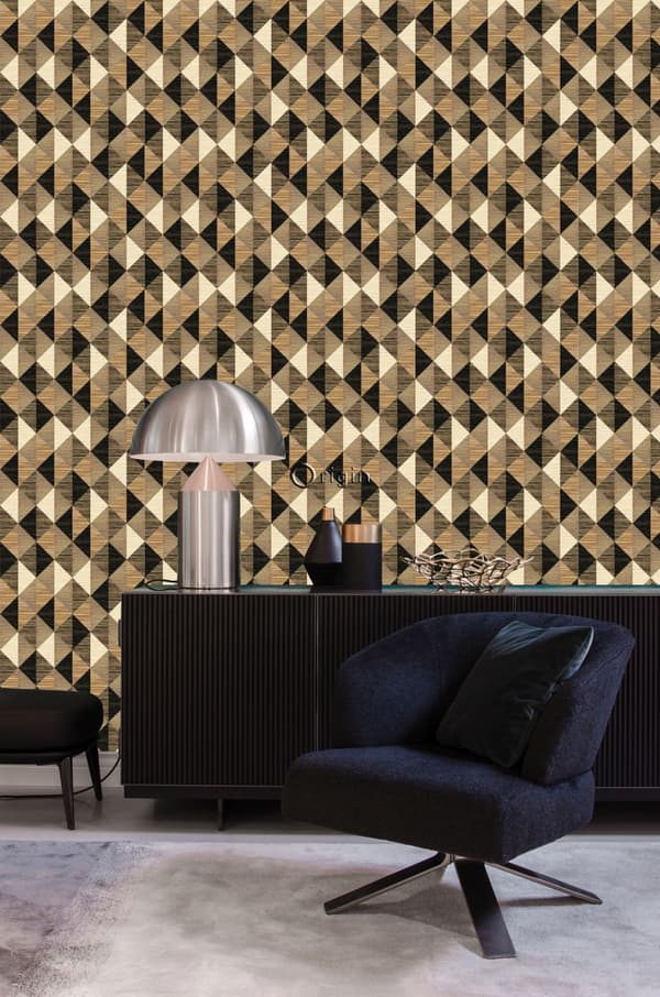 Origin Wallcoverings tapet XXL grässtrån i grafiskt motiv svart, brunt och beige 50 x 900 cm
