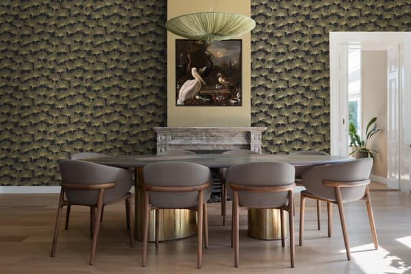 Origin Wallcoverings tapet ginkgoblade sort og guld 0,53 x 10,05 m