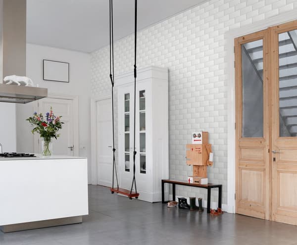 ESTAhome tapet flisemotiv hvidt 0,53 x 10,05 m