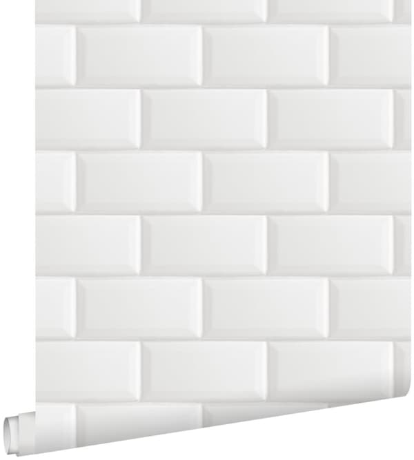 ESTAhome tapet flisemotiv hvidt 0,53 x 10,05 m