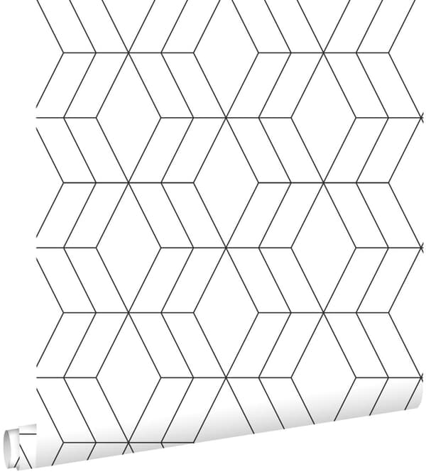 ESTAhome tapet art deco vitt och svart 0,53 x 10,05 m