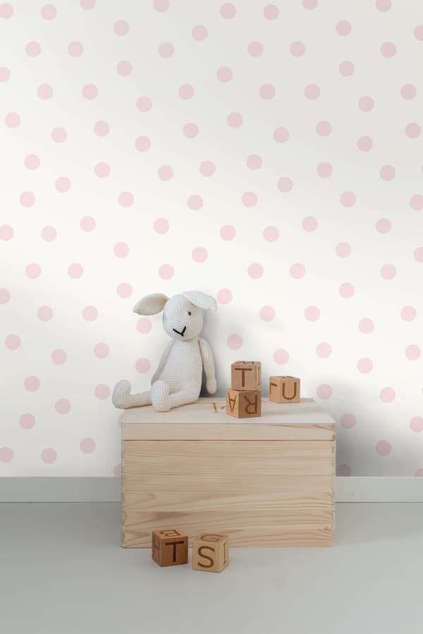 Origin Wallcoverings tapet prickar glänsande vitt och rosa 0,53 x 10,05 m