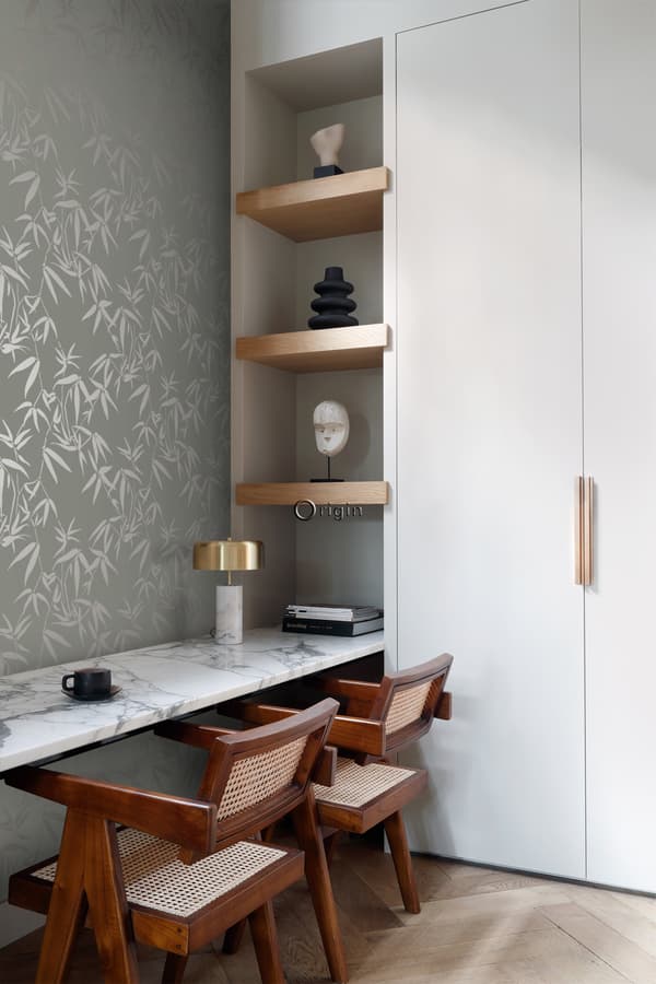 Origin Wallcoverings tapet bambublad varmt grått 0,53 x 10,05 m