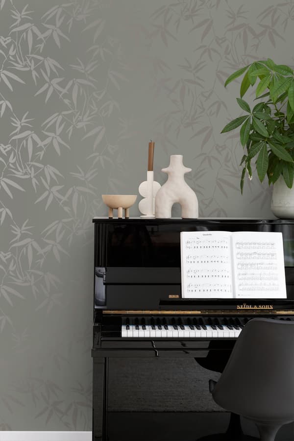 Origin Wallcoverings tapet bambublad varmt grått 0,53 x 10,05 m